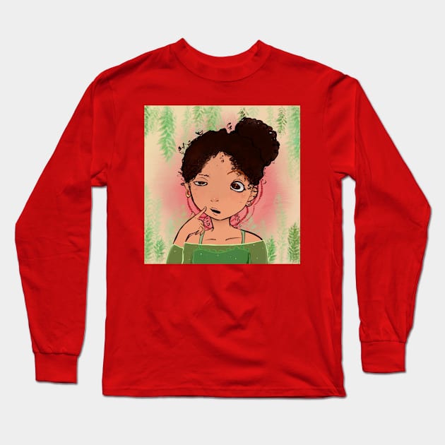 Confused / Thinking Mixed Girl Long Sleeve T-Shirt by oof_starfire